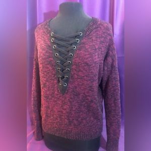 Express sweater! V-neck, front corset laced! Very Cool! Small!